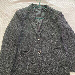 Men's Dark Grey Suit Jacket- Tweed